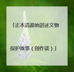 正本清源地讲述文物保护故事（创作谈）
