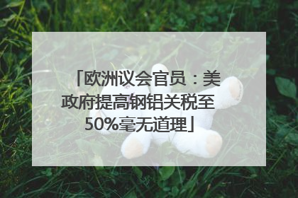 欧洲议会官员：美政府提高钢铝关税至50%毫无道理