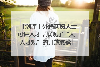 潮评丨外籍商贸人士可评人才，展现了“大人才观”的开放胸襟