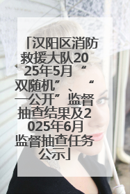 汉阳区消防救援大队2025年5月“双随机”、“一公开”监督抽查结果及2025年6月监督抽查任务公示