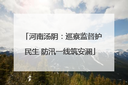 河南汤阴：巡察监督护民生 防汛一线筑安澜