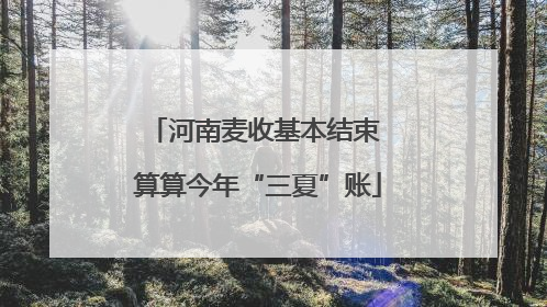 河南麦收基本结束 算算今年“三夏”账