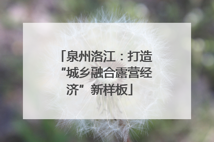 泉州洛江：打造“城乡融合露营经济”新样板