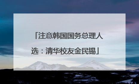注意韩国国务总理人选：清华校友金民锡