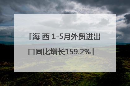海 西 1-5月外贸进出口同比增长159.2%