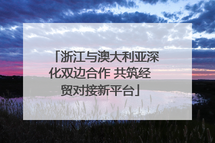 浙江与澳大利亚深化双边合作 共筑经贸对接新平台