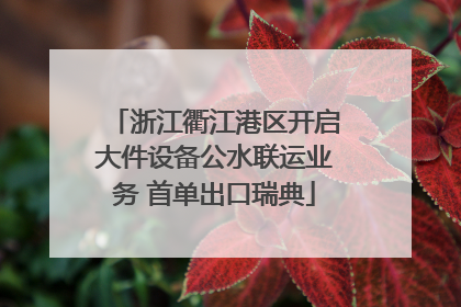 浙江衢江港区开启大件设备公水联运业务 首单出口瑞典