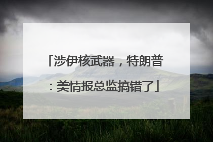 涉伊核武器，特朗普：美情报总监搞错了