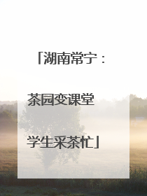 湖南常宁：茶园变课堂 学生采茶忙