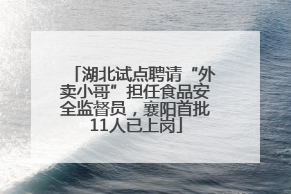 湖北试点聘请“外卖小哥”担任食品安全监督员，襄阳首批11人已上岗
