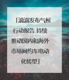 滴滴发布气候行动报告 持续推动国内和海外市场网约车电动化转型