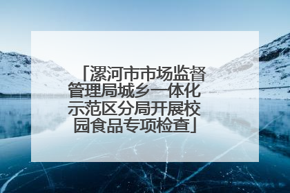 漯河市市场监督管理局城乡一体化示范区分局开展校园食品专项检查