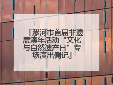 漯河市首届非遗展演年活动“文化与自然遗产日”专场演出侧记