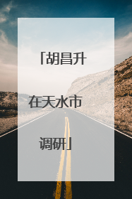 胡昌升在天水市调研