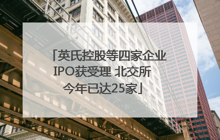 英氏控股等四家企业IPO获受理 北交所今年已达25家