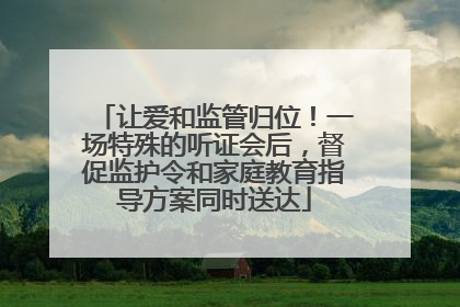 让爱和监管归位！一场特殊的听证会后，督促监护令和家庭教育指导方案同时送达