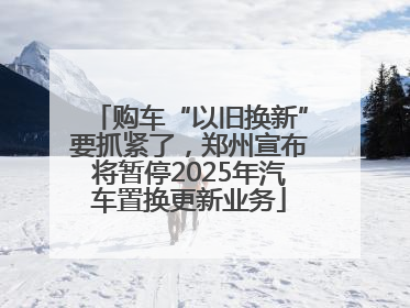 购车“以旧换新”要抓紧了，郑州宣布将暂停2025年汽车置换更新业务