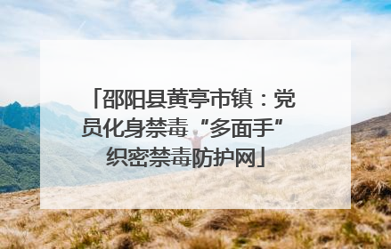 邵阳县黄亭市镇：党员化身禁毒“多面手” 织密禁毒防护网