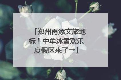 郑州再添文旅地标！中牟冰雪欢乐度假区来了→
