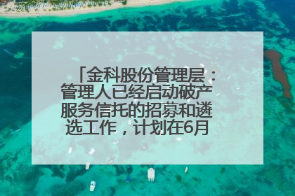 金科股份管理层：管理人已经启动破产服务信托的招募和遴选工作，计划在6月初召开评审会