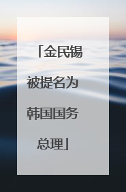 金民锡被提名为韩国国务总理
