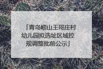 青岛崂山王哥庄村幼儿园拟选址区域控规调整批前公示