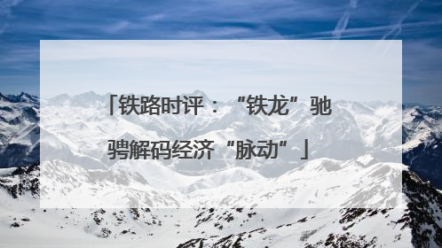 铁路时评：“铁龙”驰骋解码经济“脉动”
