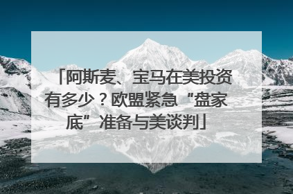 阿斯麦、宝马在美投资有多少？欧盟紧急“盘家底”准备与美谈判