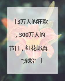 3万人的狂欢，300万人的节日，红花郎真“宠粉”