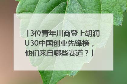 3位青年川商登上胡润U30中国创业先锋榜，他们来自哪些赛道？