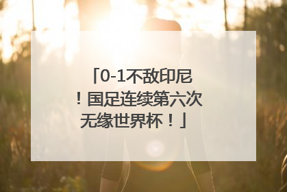 0-1不敌印尼！国足连续第六次无缘世界杯！