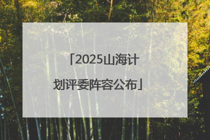 2025山海计划评委阵容公布