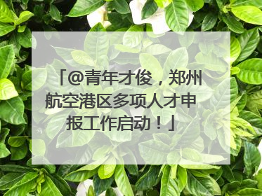 @青年才俊，郑州航空港区多项人才申报工作启动！