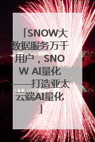 SNOW大数据服务万千用户，SNOW AI量化——打造亚太云端AI量化