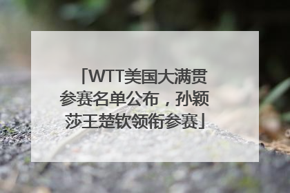 WTT美国大满贯参赛名单公布，孙颖莎王楚钦领衔参赛